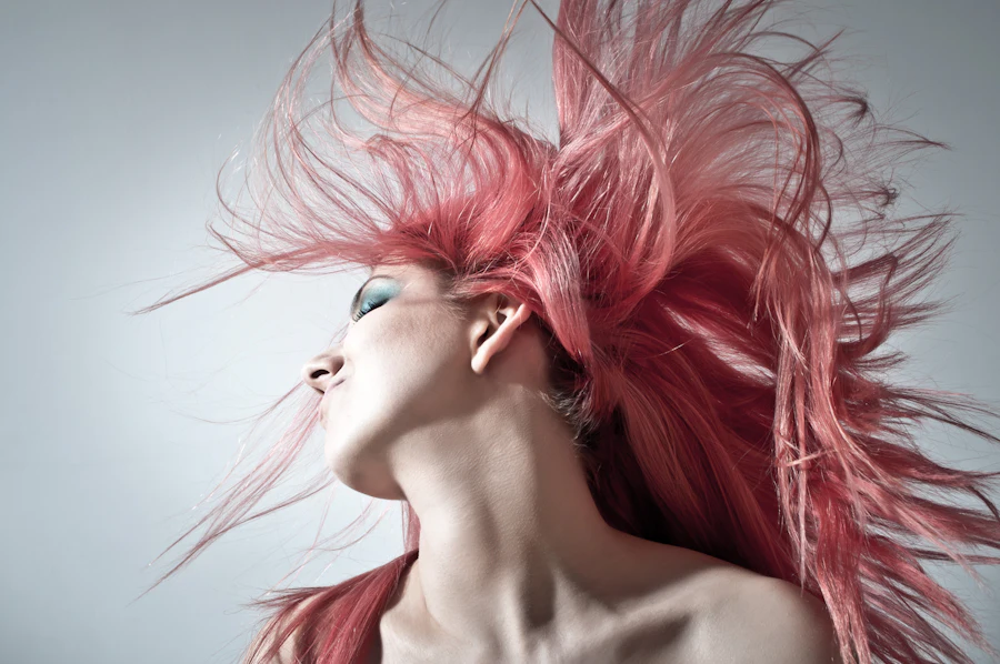 Vivid, dimensional rose-toned hair color